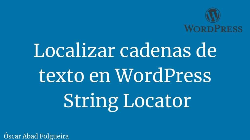 Localizar cadenas de texto en WordPress String Locator